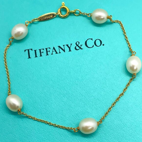 Tiffany & Co. 18K Yellow Gold Peretti Pearls by the Yard Bracelet – 7” - Picture 1 of 7